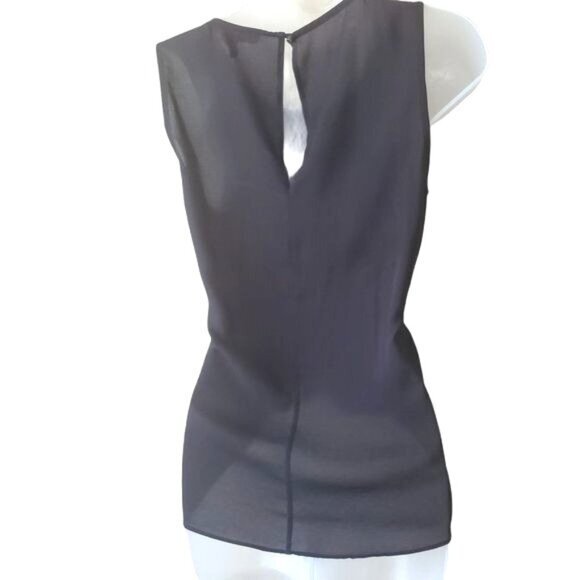 BCBGENERATION Womens Top XSmall Sheer Sleeveless Black Crop Knot Front Goth Punk - Picture 2 of 10